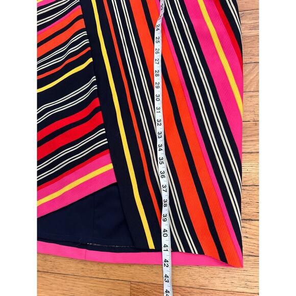 Cato Women’s Striped Fit & Flare Dress Size 16 Multicolor Short Sleeve V-Neck - Picture 5 of 5